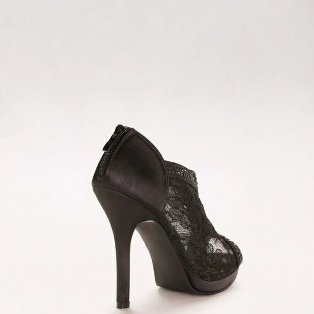 Black Lace AYAEL9 Michaelangelo Heels - Picture 2 of 11